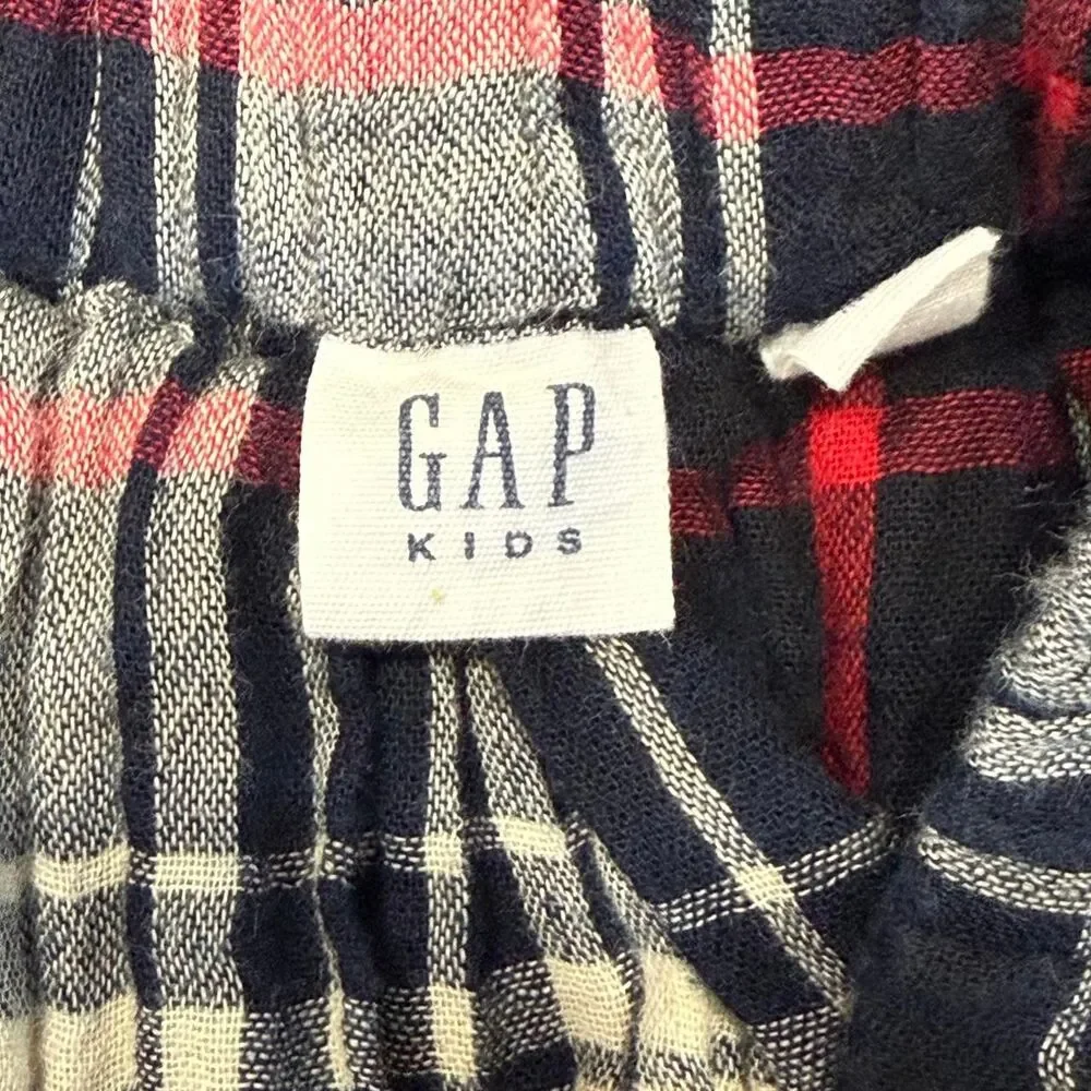 Gap kids navy, red, and cream plaid mini skirt S